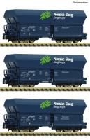 Fleischmann 6660089 - Spur N 3-tlg. Set: Selbstentladewagen „Norske Skog“, VTG