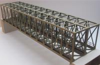 Laffont H1101 - Spur HO Fachwerk-Kastenbrücke 2-gleisig resedagrün, Länge 537mm