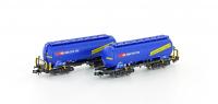 Hobbytrain H23485 - 2tlg. Silowagen Uacs SBB blau "Lebensmittel" Ep.VI