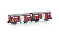 Hobbytrain H24251- Spur N 2tlg. Güterwagen Set K3 SBB braun, Ep.IV