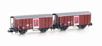 Hobbytrain H24257 - Spur N 2er Set gedeckte Güterwagen K3 SBB/Zirkus Knie, Ep.III