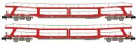 Hobbytrain H24621 - Spur N 2er Set Autotransportwagen DDm 915 BTE, Ep.VI