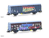 Hobbytrain H24669 - Spur N Schiebewandwagen Hbbillns SBB, Ep.VI, Graffiti-Serie (7)