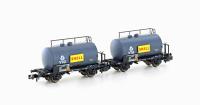 Hobbytrain H24831 - Spur N 2ER SET LEICHTBAU-KESSELWAGEN DB/VTG/SHELL, EP.IV