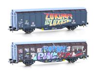 Hobbytrain H45104 - Spur HO Schiebewandwagen Hbbillns SBB, Ep.VI, Graffiti-Serie (2)