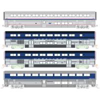 Kato/Lemke K06-9002-1- Spur N 4er Set Personenwagen Surfliner Amtrak, Ep.VI, Innenbeleuchtung