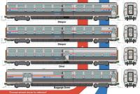 Kato/Lemke  K1068004 - Spur N 4ER SET PERSONENWAGEN AMTRAK, EP.IV-V, PHASE III