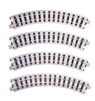 Kato/Lemke K52-220 - Spur HOe Schmalspurgleis gebogen R183-45 (4 Stk.)
