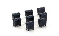 Lemke LC46001 - 8er Set Mülltonnen, groß, schwarz