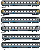 LS Models 47400AC - Spur HO6er Set EC-Personenwagen, Cisalpino, Ep.V, AC