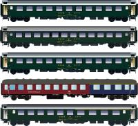 LS Models 97032AC - Spur HO 5er Set Personenwagen DB/SBB, Ep.IVa, D568, AC
