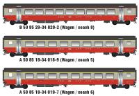 LS Models MW2108-3DC - Spur HO 3er Set Personenwagen EW III SBB, Ep.IV, Swiss Express