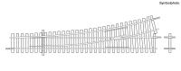 Roco 4042442 Spur HO Betonschwellen-Weiche links Wl15