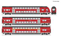 Roco 6210144 - Spur HO 3-tlg. Set: Doppelstockwagen, DB AG