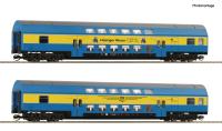 Roco 6280091 Spur TT 2er Set Doppelstockwagen  DR, Epoche IV