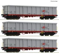 Roco 6600121 - Spur HO 3-tlg. Set: Offene Güterwagen, ÖBB