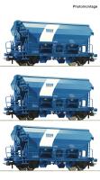 Roco 6600134 - Spur HO 3-tlg. Set: Schwenkdachwagen, Duslo