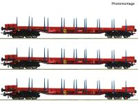 Roco 6600219 - Spur HO 3-tlg. Set: Rungenwagen, RCW