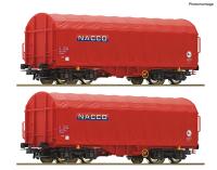 Roco 6600226 - Spur HO 2-tlg. Set: Schiebeplanenwagen, NACCO
