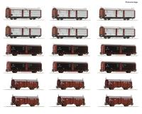 Roco 6600340 -  Spur HO 18-tlg. Display: Rangierbahnhof/Schiebedach-/Schiebewandwagen, DB