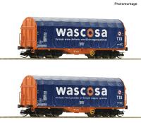 Roco 6680006 - Spur TT 2-tlg. Set: Schiebeplanenwagen, Wascosa
