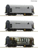 Roco 6680023 - Spur TT 3-tlg. Set: Schiebeplanenwagen, Captrain