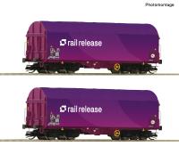 Roco 6680024 - Spur TT 2-tlg. Set: Schiebeplanenwagen, Railrelease