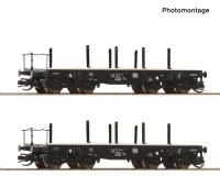 Roco 6680028 - Spur TT 2-tlg. Set: Schwerlast-Flachwagen, DB