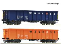 Roco 6680055 Spur TT 2er Set offene Güterwagen Eanos Wascosa, Epoche VI