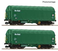 Roco 6680056 Spur TT 2er Set Schiebeplanenwagen Shimmns, On Rail, Ep.VI