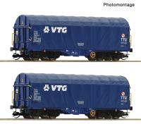Roco 6680060 Spur TT 2er Set Schiebeplanenwagen Shimmns, VTG, Ep.VI