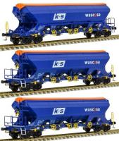 Sudexpress S659002 - Spur HO 3er Set Schüttgutwagen Tanpps, Wascosa, Ep.VI
