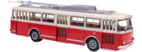 Brekina 61356 - Spur H0 Skoda 9 TR, beige/rot, 1962