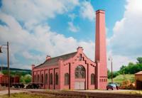 Joswood 17029 - 4-eckiger Kamin, dunkelroter Ziegel