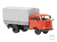 HÄDL 121047-11 Spur TT IFA W50L Doka Holzpritsche Plane Ladebordwand Verkehrsrot