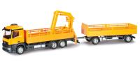 Herpa 303057 - Mercedes-Benz Antos M Baustoff-Hängerzug mit Ladekran