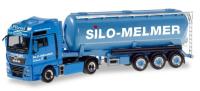 Herpa 310574 - MAN TGX XXL Euro 6c Silo-Sattelzug "Silo Melmer/ Kletterstadl" (A)