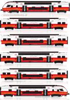 Jägerndorfer 16000 - Spur HO Triebzug Rh 4736 KISS, 6-tlg. ÖBB Cityjet, Ep.VI, AC