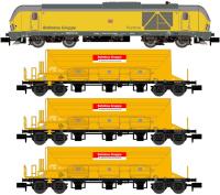 Lemke Collektion LC 96003S Spur N  Bauzug Diesellok BR 247 + 3x Schotterwagen DB, Ep.VI, Sound