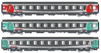 LS Models 40720 - Spur HO  SNCF Reisezugwagen-Set Corail VTU SNCF/TER Aqualys, Ep. V-VI, 3-tlg. DC