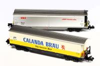 MDS Modell 61011 - Spur N RhB Schiebewandwagen 2er-Set "Calanda"
