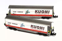 MDS Modell 61013 - Spur N  N-RhB Schiebewandwagen 2er-Set "Kuoni"