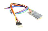 ZIMO MX648F - mit 6-poliger Schnittstelle nach NEM651 an Drähten, Decoder in Schrumpfschlauch